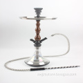 Zebra Premium Quality Woody Wood Hookah w/ Rainbow Glass Base Complete Set 22"